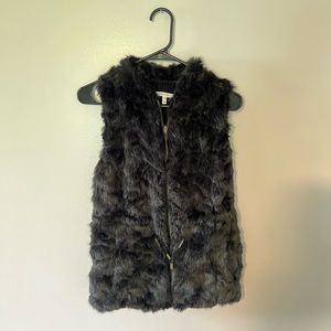 Black Faux Fur Vest : Size XS